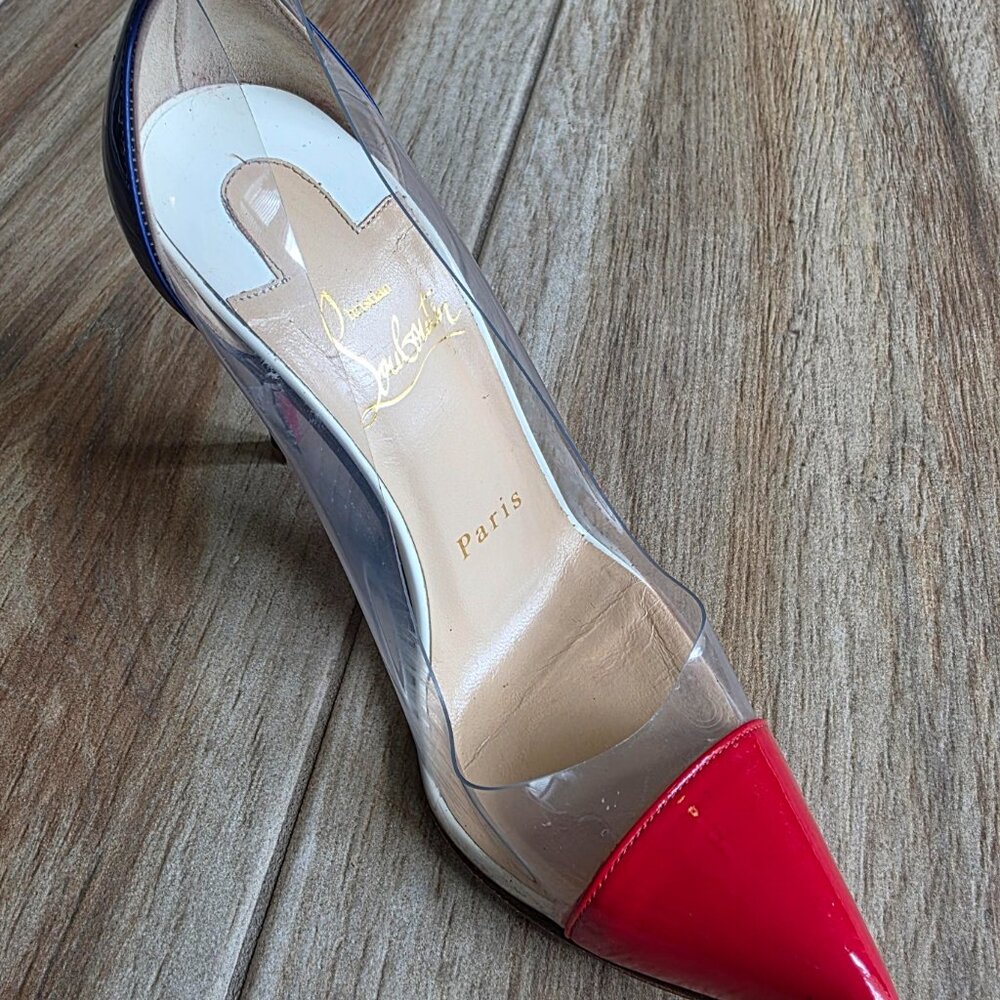 Christian Louboutin Debout 100 PVC Patent Leather Pumps Eur. 34